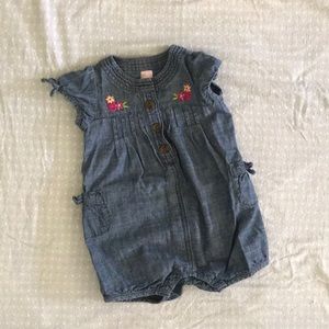 Baby jean romper